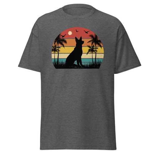 Shirt unisex cane tramonto - t-shirt,
